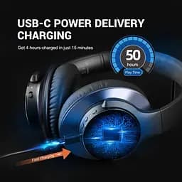 Гарнітура OneOdio A10, Bluetooth+3,5мм Black - мініатюра 5