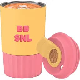 Чашка BB SNL 350 мл розовая с желтыми элементами