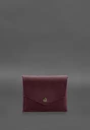 Кожаный кошелек mini 3.0 (кард-кейс) бордовый Crazy Horse