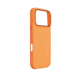 Карбоновый чехол для Apple iPhone 17 Pro, LikeCarbon2 MagCase, оранжевый, тонкий защитный чехол-панель из поликарбоната с магнитами N52, MagSafe, противоударный, совместим с беспроводной зарядкой, приподнятые края для защиты камеры - мініатюра 3