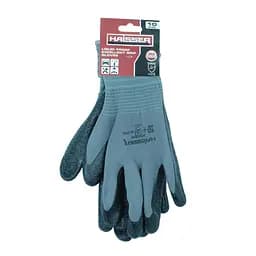 Перчатки полиэстер серые с черным нитриловым сморщенным покрытием Haisser 211436 (147546)