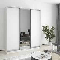 Шкаф-купе трехдверный MebelStar Комбо AL 2ДСП/Зеркало 180x60x240 см Аляска белый (MBS-1749)