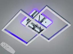 Стельова LED люстра пульт 64 Вт хром 11 квадратів