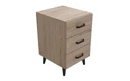 Тумба Віва 3 на конусних ніжках Ferrum-decor 56,5x35x40 Чорний метал ДСП Дуб Сан-Марино 16 мм (FRD-106822) - мініатюра 2