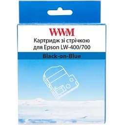 Стрічка для принтера етикеток WWM для Epson LW-400/700 18mm х 8m Black-on-Blue (WWM-SC18B)