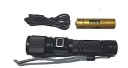 Фонарь ручной аккумуляторный Coba CB-S001-4 4 света красный белый синий с индикатором заряда с ремешком Черный