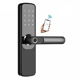 Замок біометричний автономний Trinix TRL-5204BTF Black з Bluetooth, зчитувачем відбитків пальців і карт Mifare (65-00066)