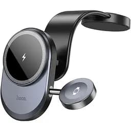 Холдер Hoco HW28 Excelso 2 in 1 wireless fast charging car holdercenter console Черный с серым