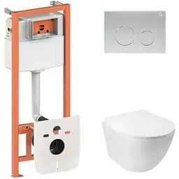 Набір Q-tap Nest 4 в 1 підвісний унітаз Jay Ultra Quiet 485x360x320 + комплект інсталяції QT07335177W45138