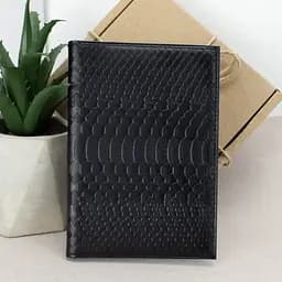 Обложка на паспорт кожаная 07115 черный питон