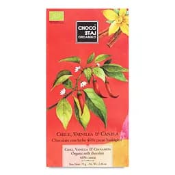 Шоколад молочний Chocolate Organiko чилі-ваніль-кориця 70 г