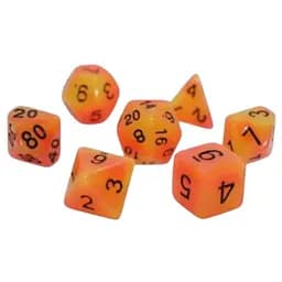 Набор кубиков Double Color Glow in the dark 7 Dice Set - Red-Orange , 7 шт. (g7dglowdc03)