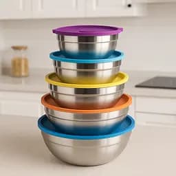 Миски з кришками набір 5 штук 18-26 см - мініатюра 2