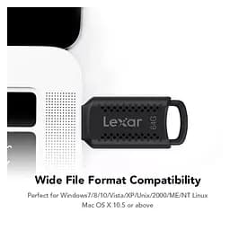 USB флеш накопичувач Lexar 64GB JumpDrive V400 Black USB 3.0 (LJDV400064G-BNBNG) - мініатюра 6
