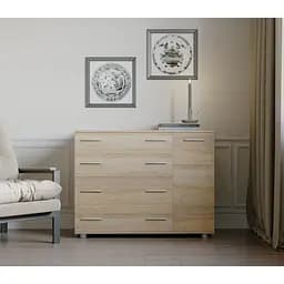 Комод для спальни Эверест К-3 Роликовые на 4 ящика 100х38х73 см дуб сонома крафт золотой (EVR-2043)