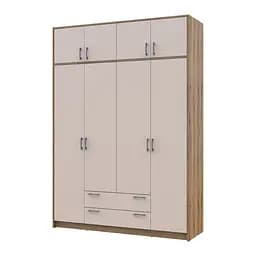 Шафа для одягу Doros Ронді з антресоллю Дуб Артизан/Кашемір 4ДСП 160х52х236 (80737829)