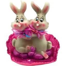 Статуэтка Кролики с бантиками пара 4 шт. в упаковке 7х5х3 см (арт.23768)
