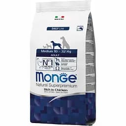 Сухий корм Monge Dog Medium Adult, для дорослих собак середніх порід, курка з рисом, 3 кг