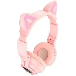 Навушники Borofone Cat ear BT headphones BO18 рожеві