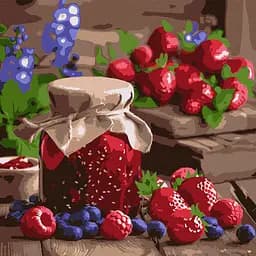 Картина по номерам Малиновое варенье Ideyka 40x40 см КНО5727