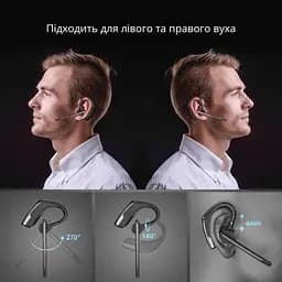 Бездротова Bluetooth-гарнітура New Bee M51 з активним шумозаглушенням і зарядним рейсом Чорна (QCC4) - мініатюра 3