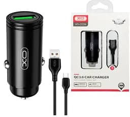 Автомобильное зарядное устройство XO CC39 QC3.0 18W Car charger with Micro suit ( NB103 ) Черный