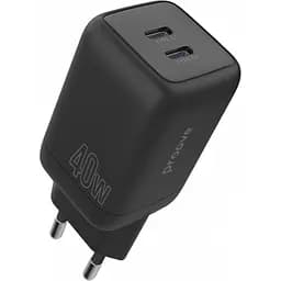 Сетевое зарядное устройство Proove Silicone Power 40W USB-C/USB-C Black (WCSP4020001) [130267]