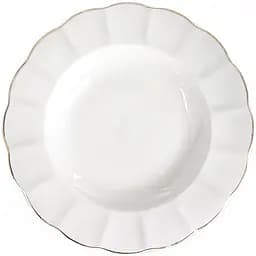 Тарілка супова Lefard Royal Gold 21 см біла із золотим (949-017-2)