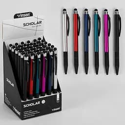 Ручка автоматична Scholar Caution 901/М 45652 Vinson 0,7мм, масляна кулькова синя, ціна за 1штуку (6900077456523)