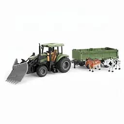 Трактор на радиоуправлении 1908-5 AT зеленый, подъем оборудования, управление из приложения, Bluetooth, аккумулятор 3.7 V