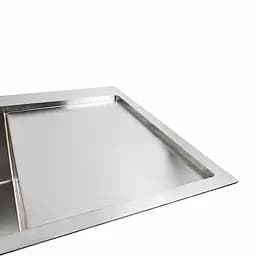 Кухонна мийка Platinum Handmade нержавійка 78x50B L (два отвори ,квадратний сифон 3.0/1.0), Нержавіюча сталь - мініатюра 3