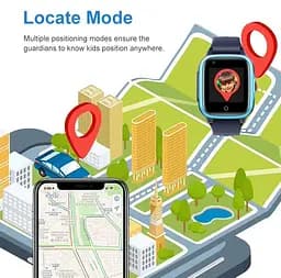 Дитячий розумний смарт годинник Lemfo K07 для дітей з 4G LTE, SIM картою, відеодзвінками, GPS / Wi-Fi / LBS, прослуховуванням, геозоною та кнопкою SOS Синій - мініатюра 6
