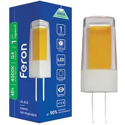 Светодиодная лампа Feron LB-424 AC/DC12V 4W COB G4 4000K (1640)