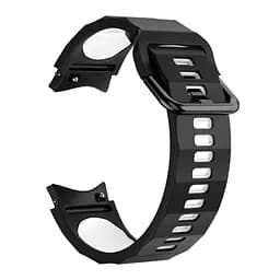 Браслет Ribbed для Samsung Galaxy Watch 5 - чорно-білий ширина кріплення 20мм силікон Watchbands (W11-8WB99249934) - мініатюра 2
