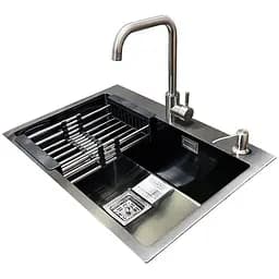 Комплект мийка + змішувач Romzha Arta Nova U-600 BL (B)