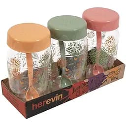 Набір спецівниць Herevin Decorated Spice Jar Set Mix з ложкою 3 шт. в асортименті (131507-457)