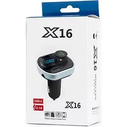 Автомобільний Bluetooth модулятор трансмітер FM USB зарядка X16 Wireless Car KIT Чорний - мініатюра 2