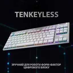 Клавіатура Logitech G915 TKL Lightspeed Wireless RGB Mechanical White [920-009664] [68413] - мініатюра 7