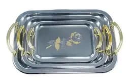 Універсальний набір хромованих підносів Bohmann BH 6933 3 предмети Троянда