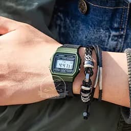 Чоловічий годинник Casio F-91WM-3A Темно-Зелений ( AT1141-0127 ) - мініатюра 4