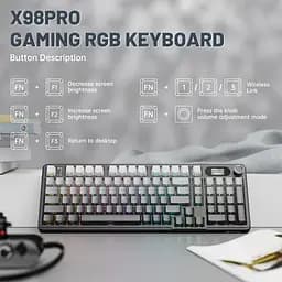 Ігрова клавіатура ATTACK SHARK X98 PRO , Чорний - мініатюра 4