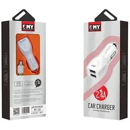 Автомобільний зарядний пристрій EMY MY112 2in1 АЗП With Iphone Cable DC12-24V, 2.4 А, 5V/12W - мініатюра 3