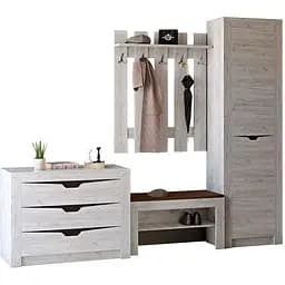 Передпокій Еверест Ліберті 5 шафа-пенал правий дуб крафт білий (EVR-2536)