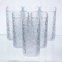 Набір склянок для напоїв Yiwu Matrix Glass 6 штук по 245 мл для лимонадів соку води коктейлів склянки скляні для напоїв HP-17-46