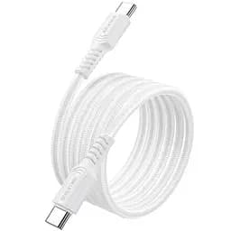 Дата кабель Borofone BX116 Certain Type-C to Type-C 60W (1m) White - мініатюра 2