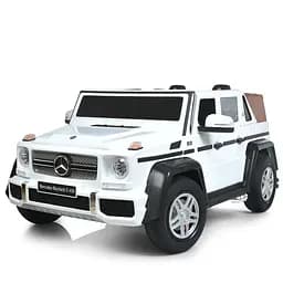 Електромобіль джип 24V10Ah 1x200W гумові колеса Bluetooth/USB шкіра білий (M 6150AL-1 24V)