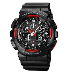 Годинник чоловічий наручний Skmei 1832 (Чорний з червоним)