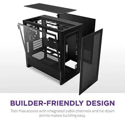 Корпус NZXT H3 Flow Tempered Glass без БЖ Black (CC-H31FB-01) - мініатюра 7