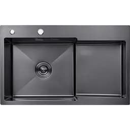 Кухонная мойка Kroner KRP PVD Schwarze - 7848LHM (3,0/1,0 мм) (CV030023)