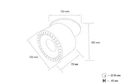 Точковий світильник MJ-Light SL7560/18W BK 3000K - мініатюра 3